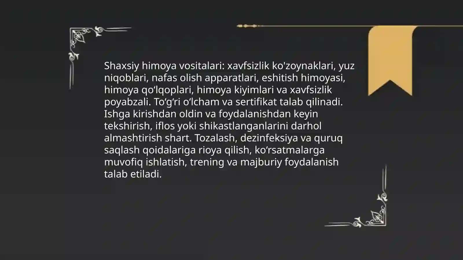 Mexanik ishlov berishda texnika xavfsizligi qoidalari 4