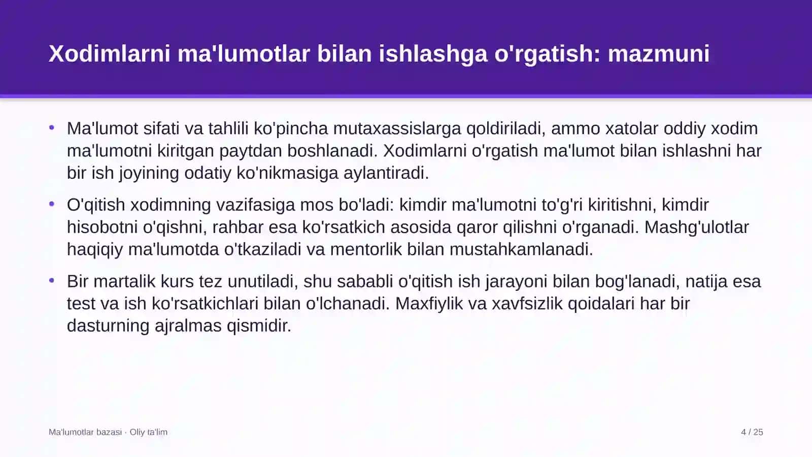 viza xizmatlari markazlarida xodimlarni ma'lumotlar bilan ishlashga o'rgatish 8791 4