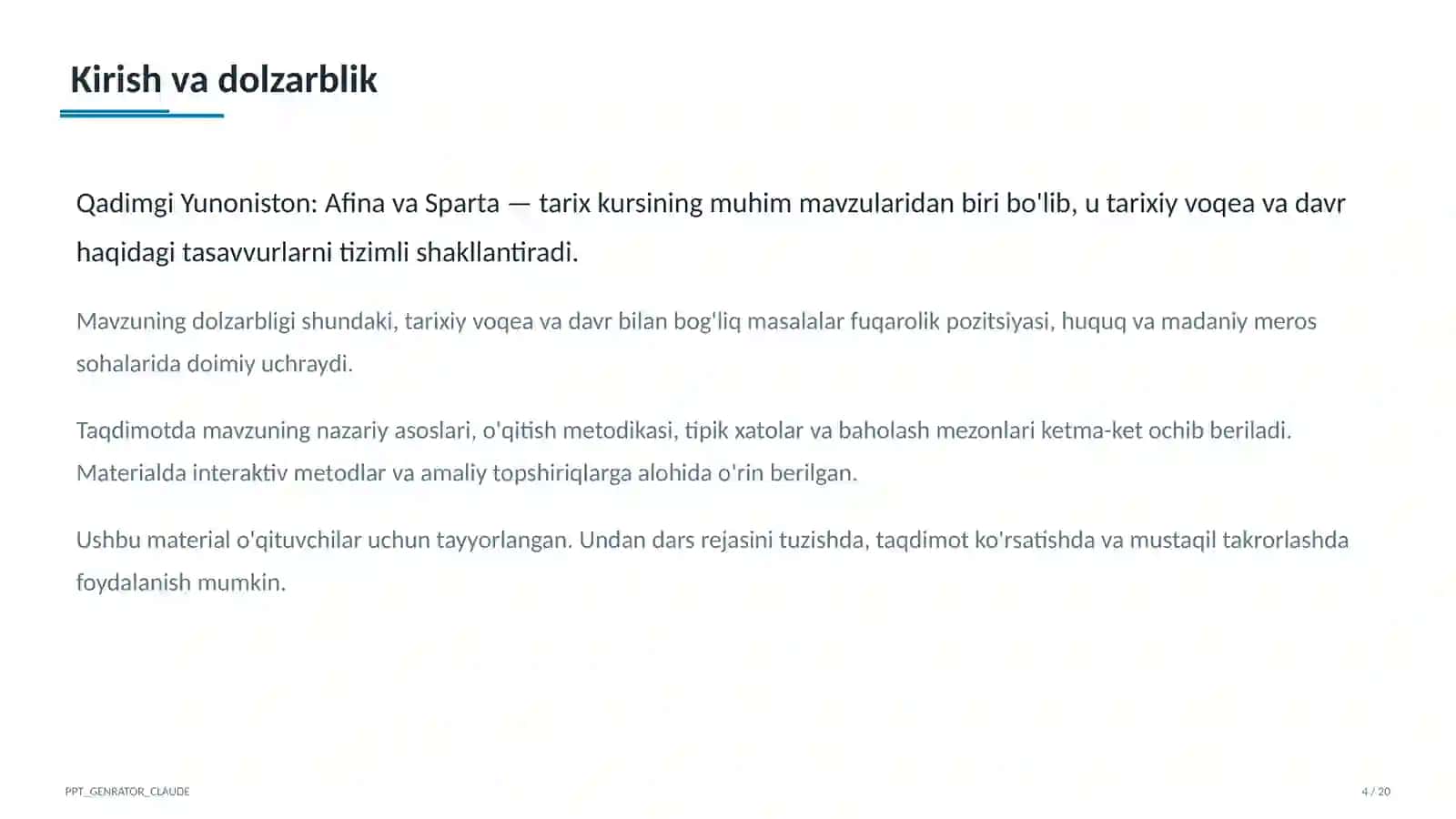 Qadimgi Yunoniston: Afina va Sparta (6-sinf) 4