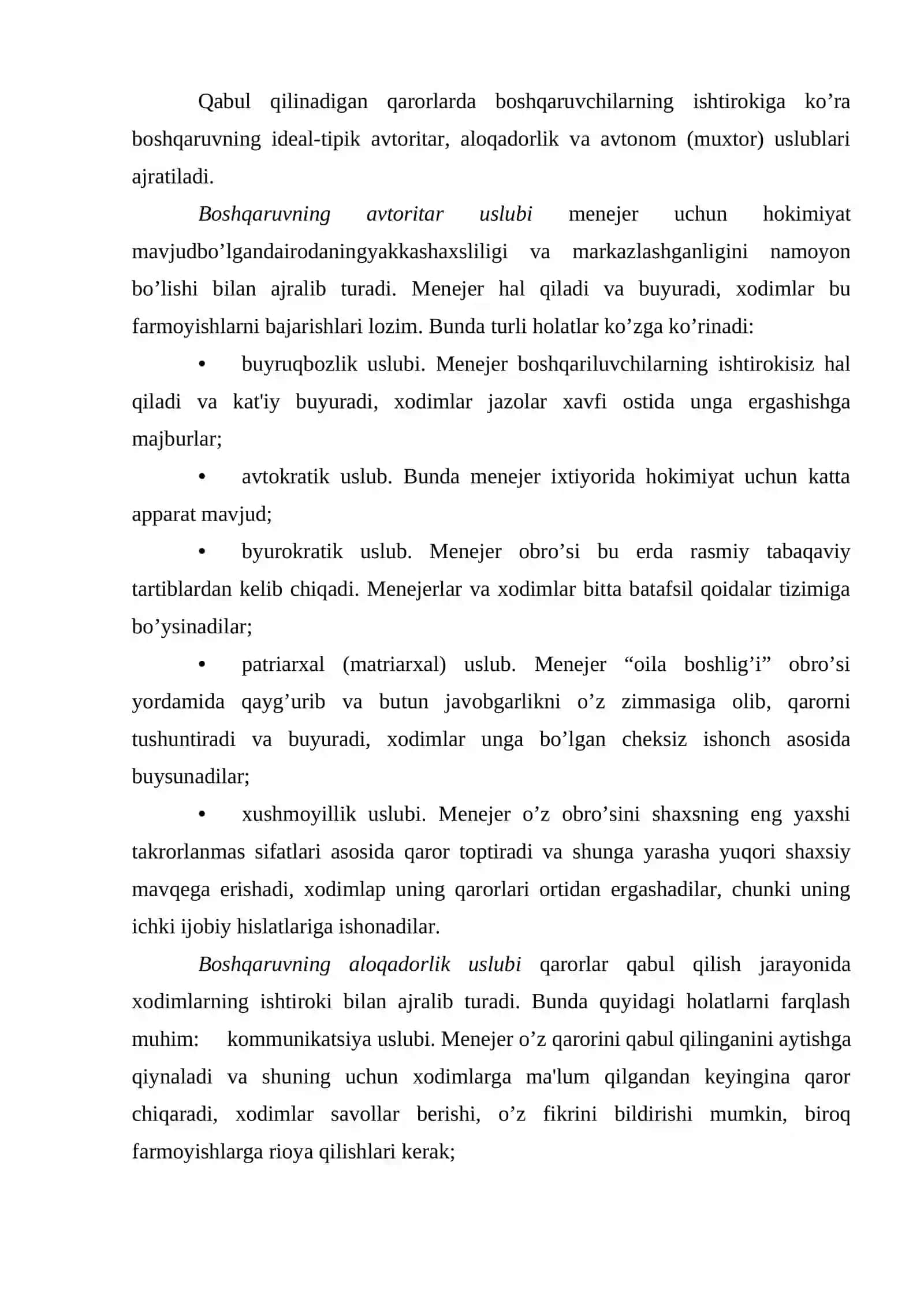 Boshqaruv va uning uslublari 4