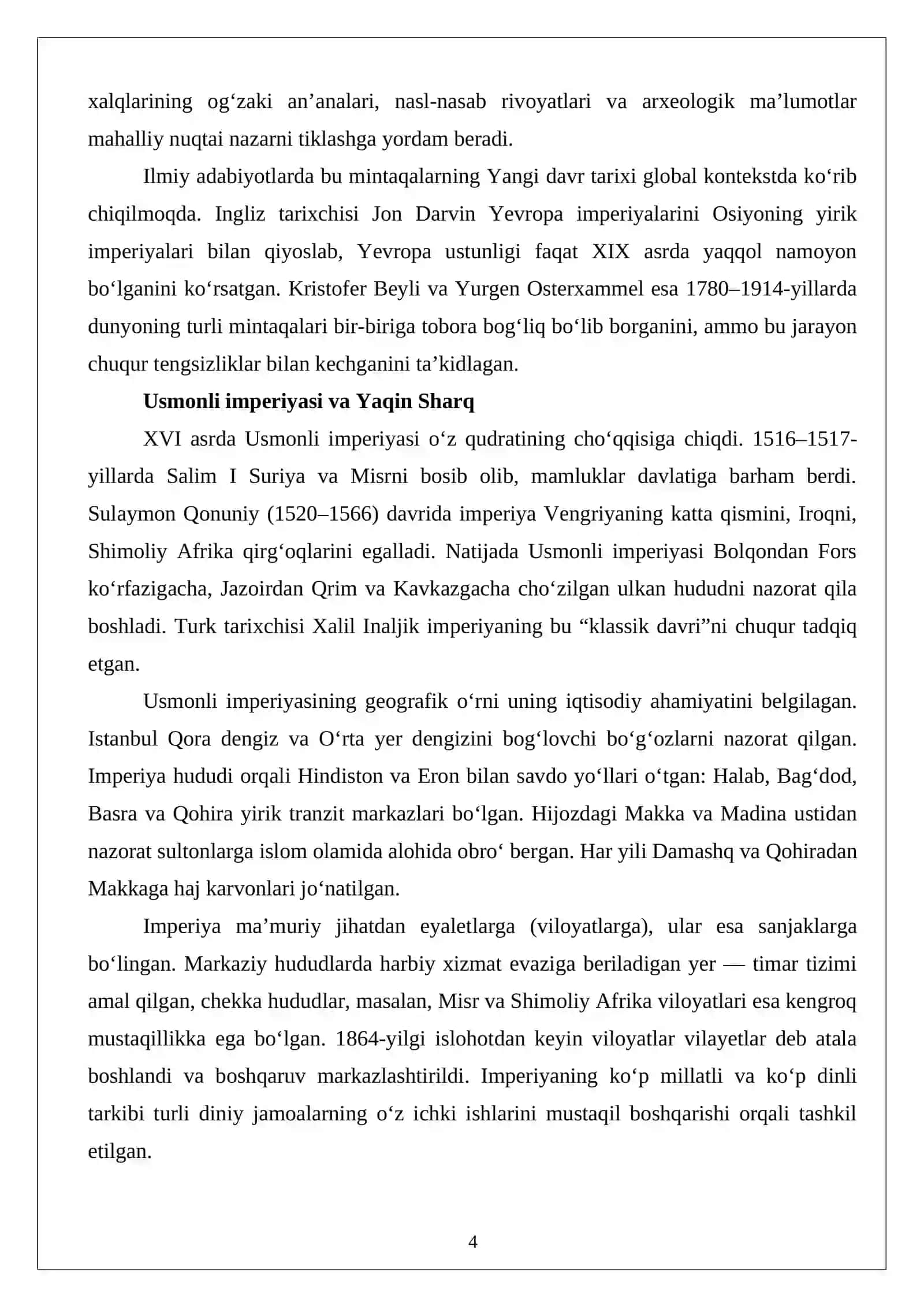 Yangi davrda Osiyo, Afrika, Okeaniya va Avstraliya tarixiy geografiyasi 4