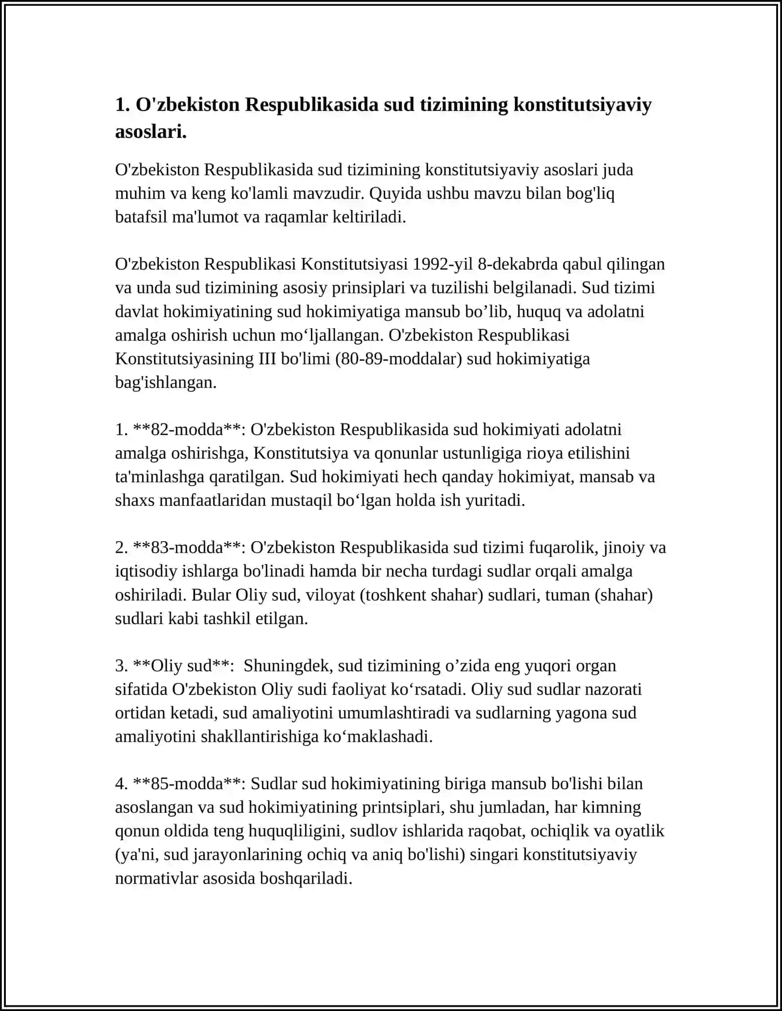 O'ZBEKISTON RESPUBLIKASIDA SUD TIZIMINING KONSTITUTSIYAVIY ASOSLARI 4