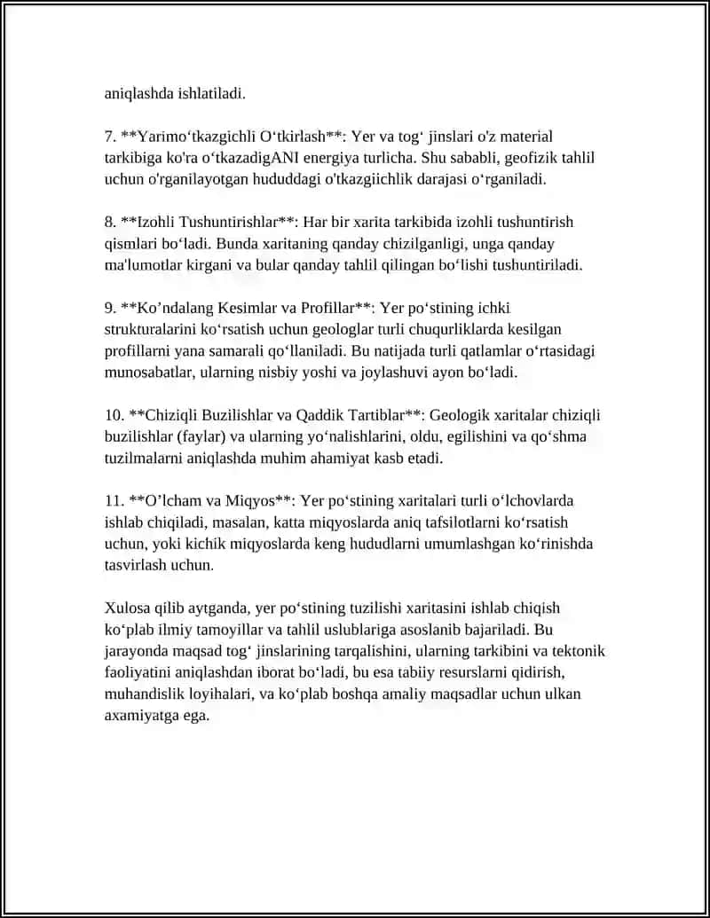 Yer Poʻstining Tuzilishi Xaritasini Ishlash va Tahlil Qilish 4