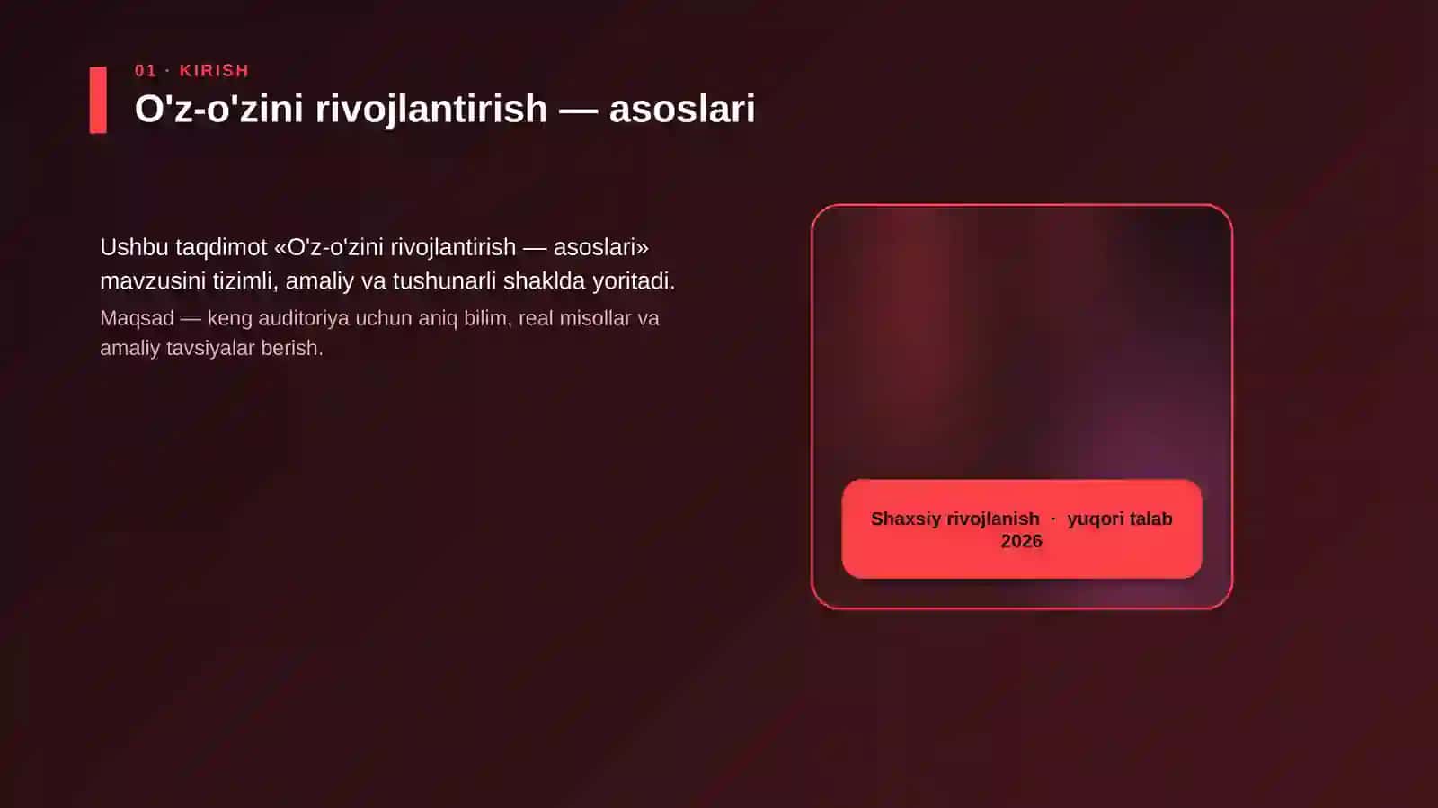 O'z-o'zini rivojlantirish 4