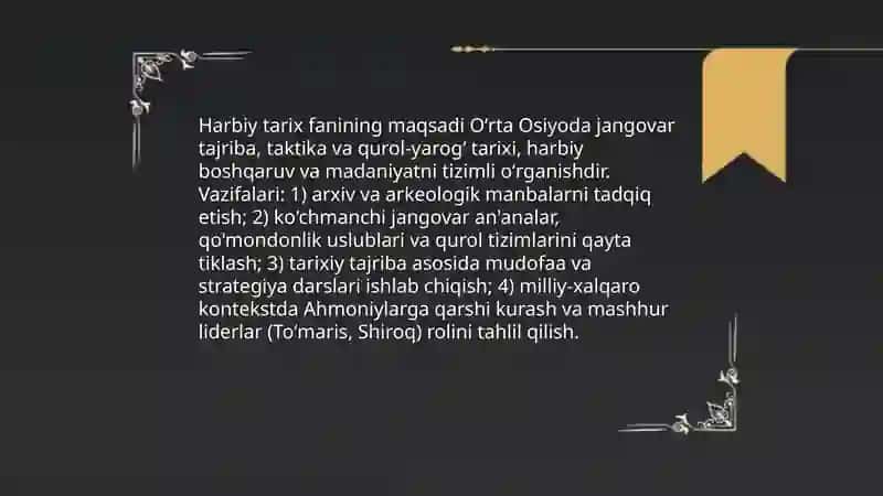 Harbiy San'at, Harbiy Tarix 4