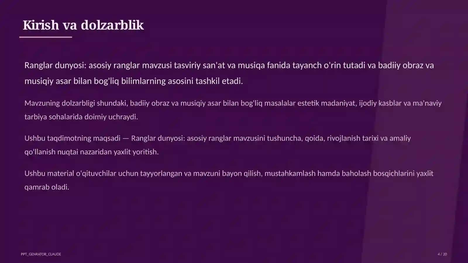 Ranglar dunyosi: asosiy ranglar (1-sinf) 4