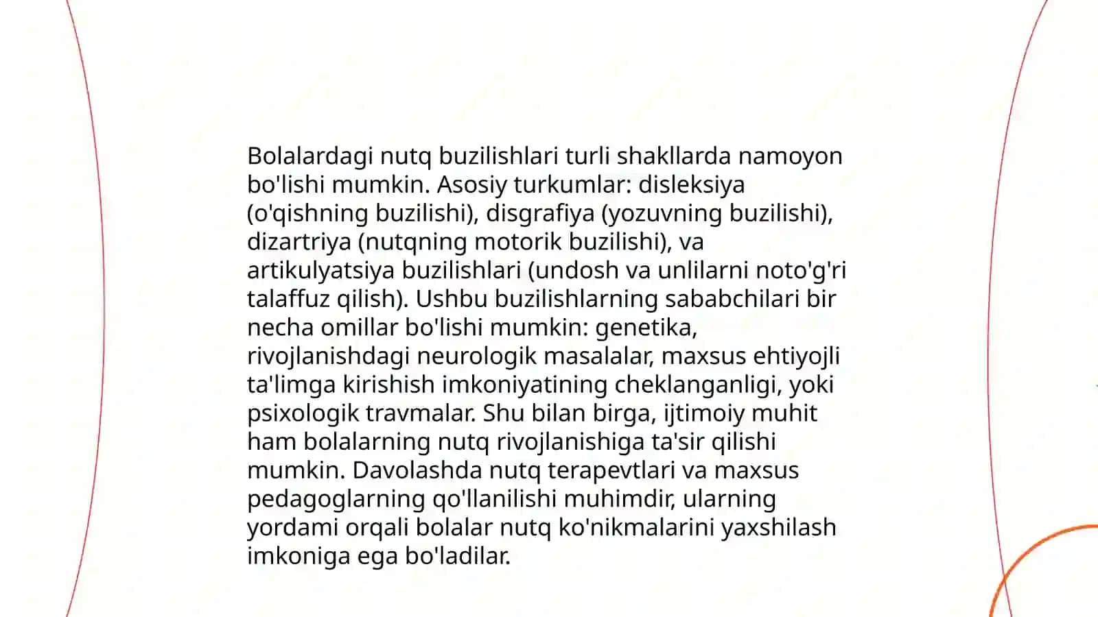 Nutqning temp-ritm buzilishlari bo'lgan bolalarning psixologik xususiyatlari (bilish jarayonlari, xissiy-irodaviy soxasi, shaxslararo munosabati, faoliyati), ularni tekshirish va korreksiyalash 4