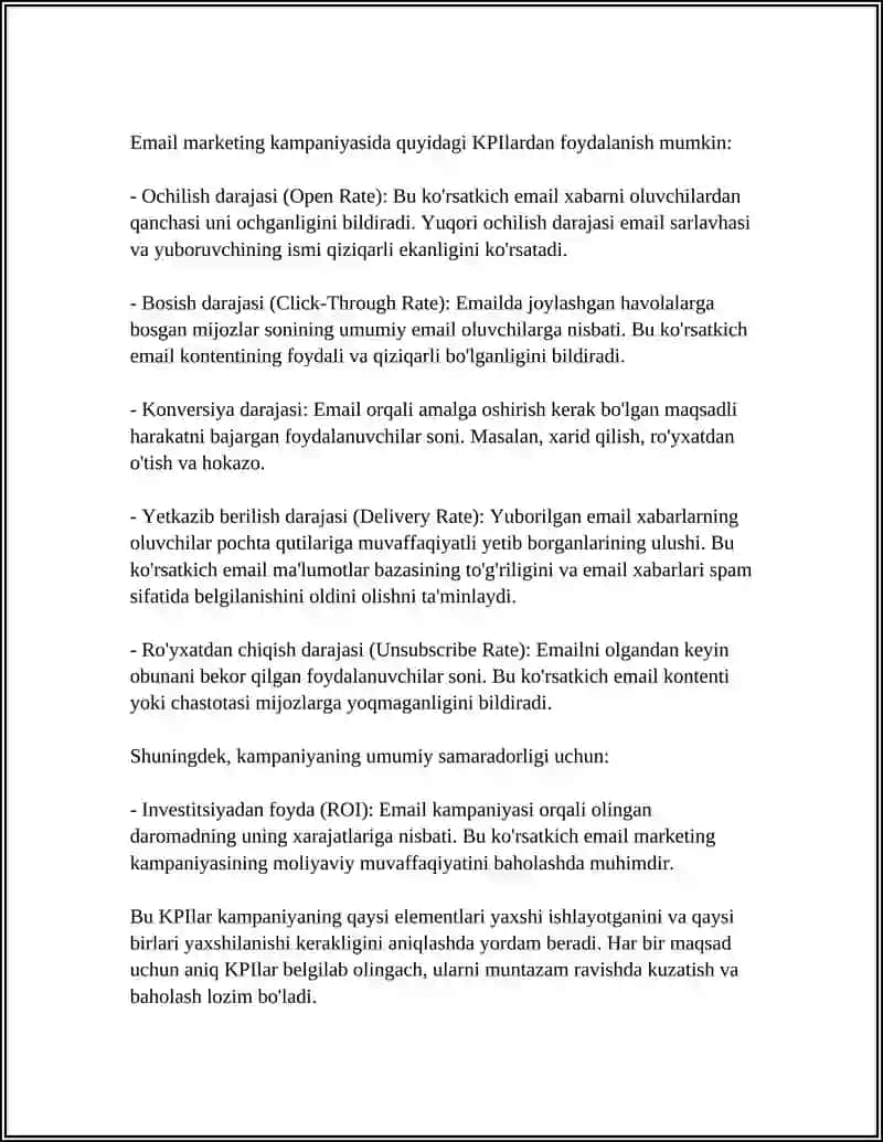 E MAIL MARKETING KAMPANYASINI TUZISH 4