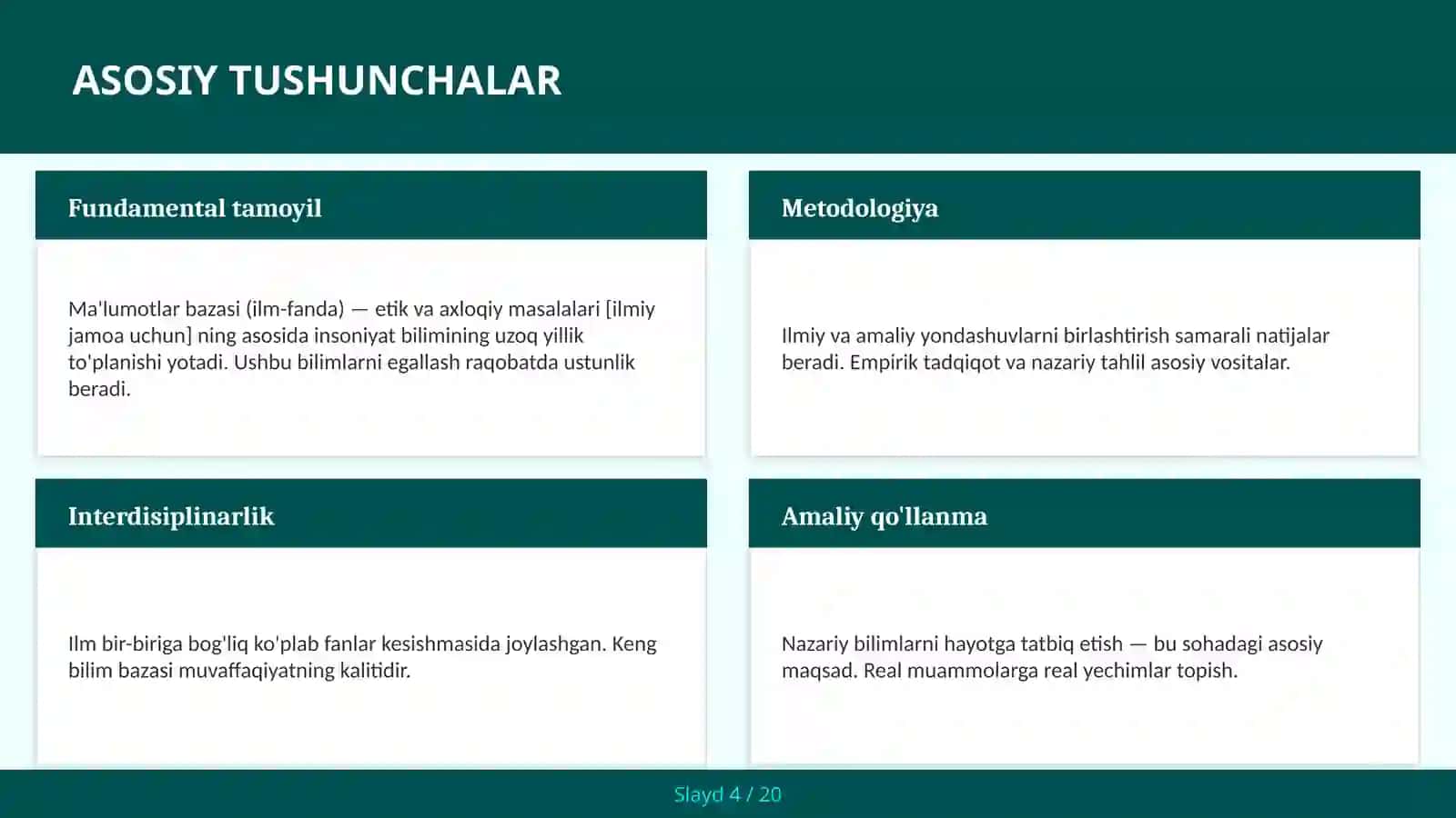 MA'LUMOTLAR BAZASI (ILM-FANDA) — ETIK VA AXLOQIY MASALALARI [ILMIY JAMOA UCHUN] 4
