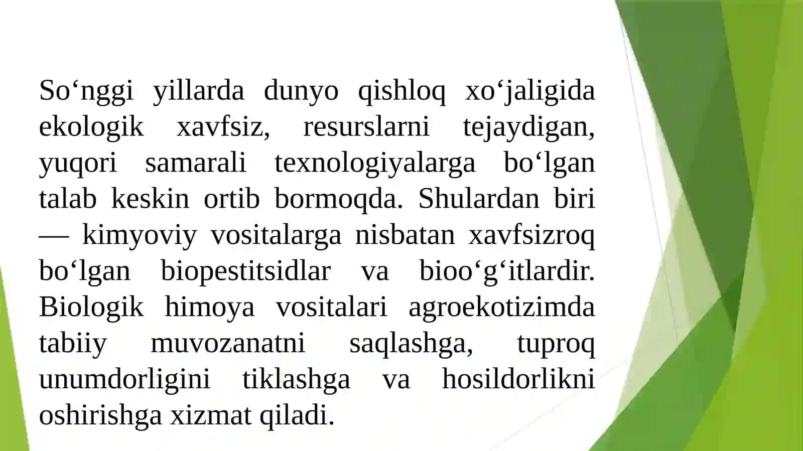 Biopestisidlar va Bioog'itlar ishlab chiqarish 4
