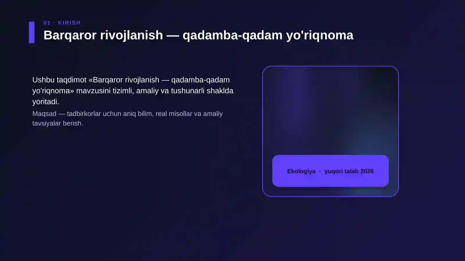 Barqaror rivojlanish — qadamba-qadam yo'riqnoma 4