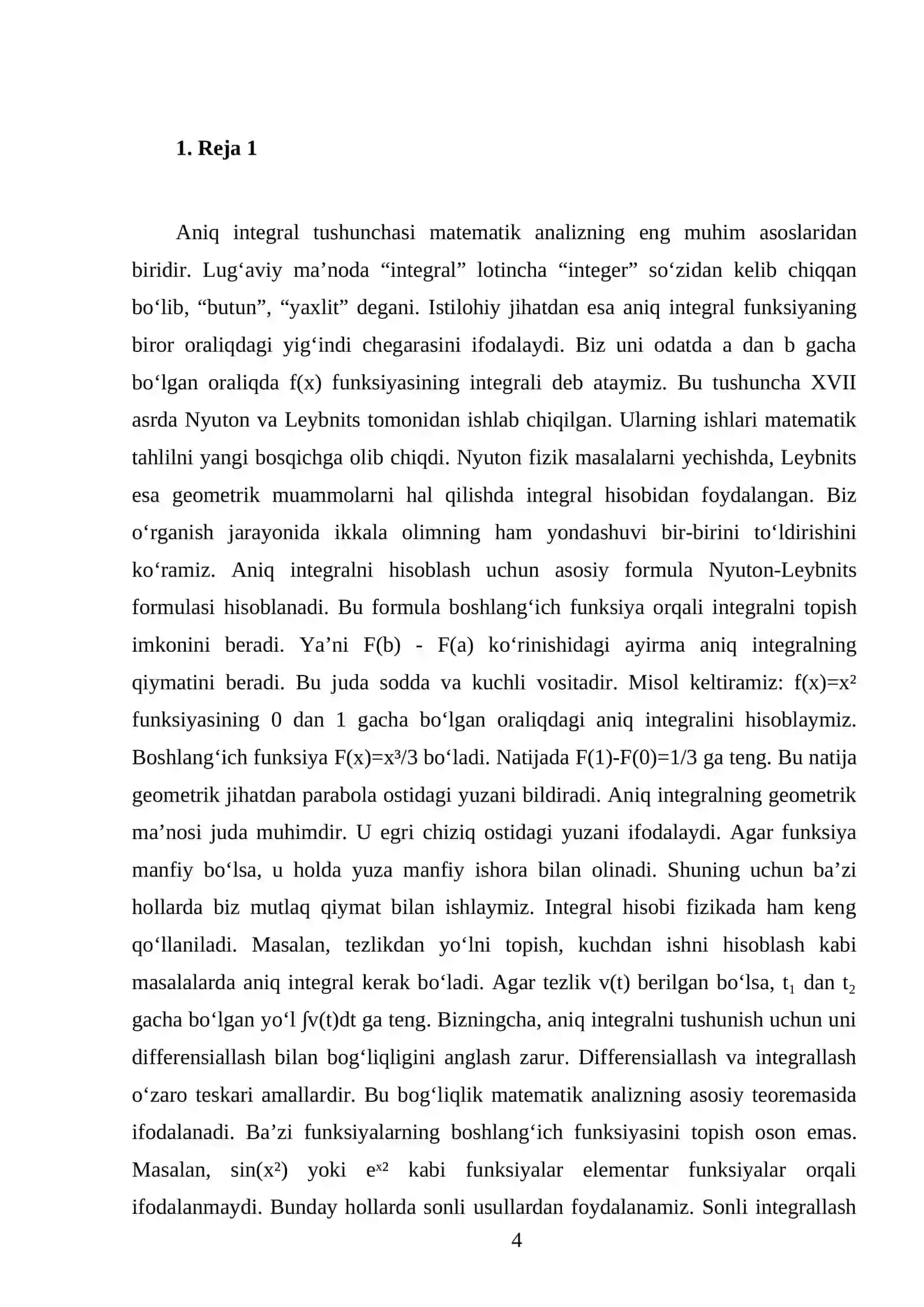 Aniq integral va uni hisoblash 4