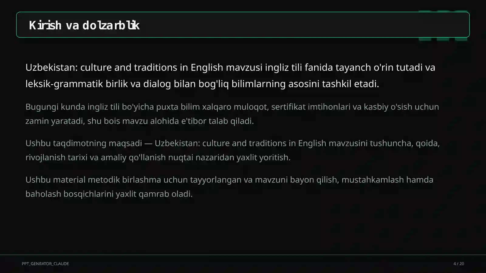 Ingliz tili (1-11) — metodik birlashma uchun 4