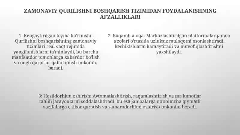Qurilishni Boshqarishni Zamonaviy Tizimi 4