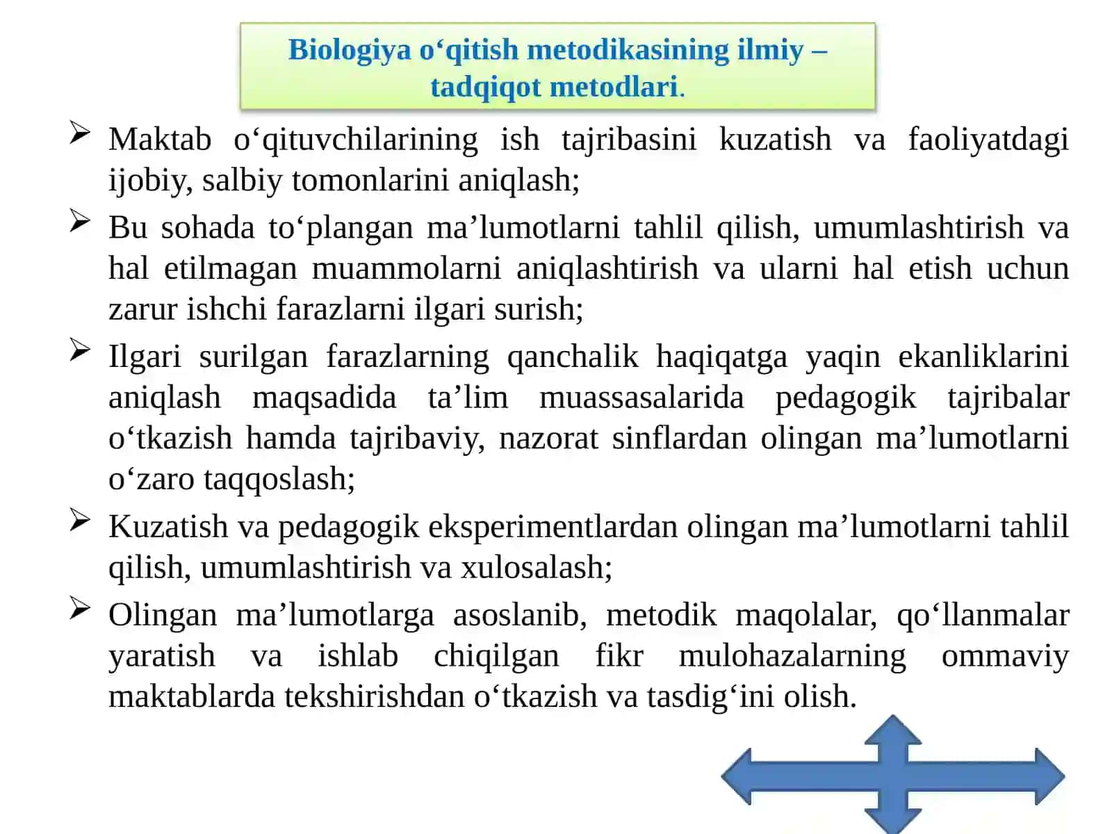 Biologiya o’qitish metodikasi 4