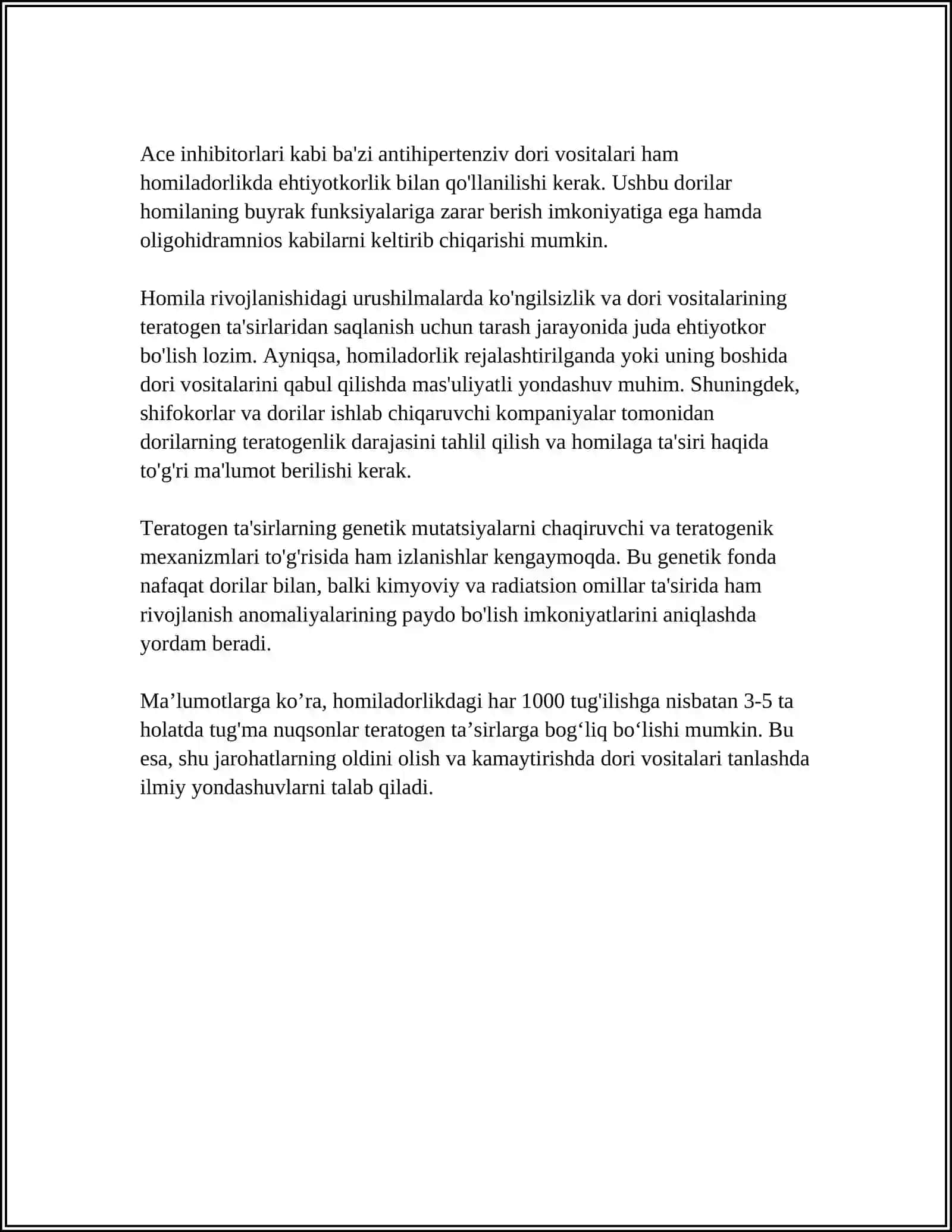 Dori vositalarining homilaga tasiri 4