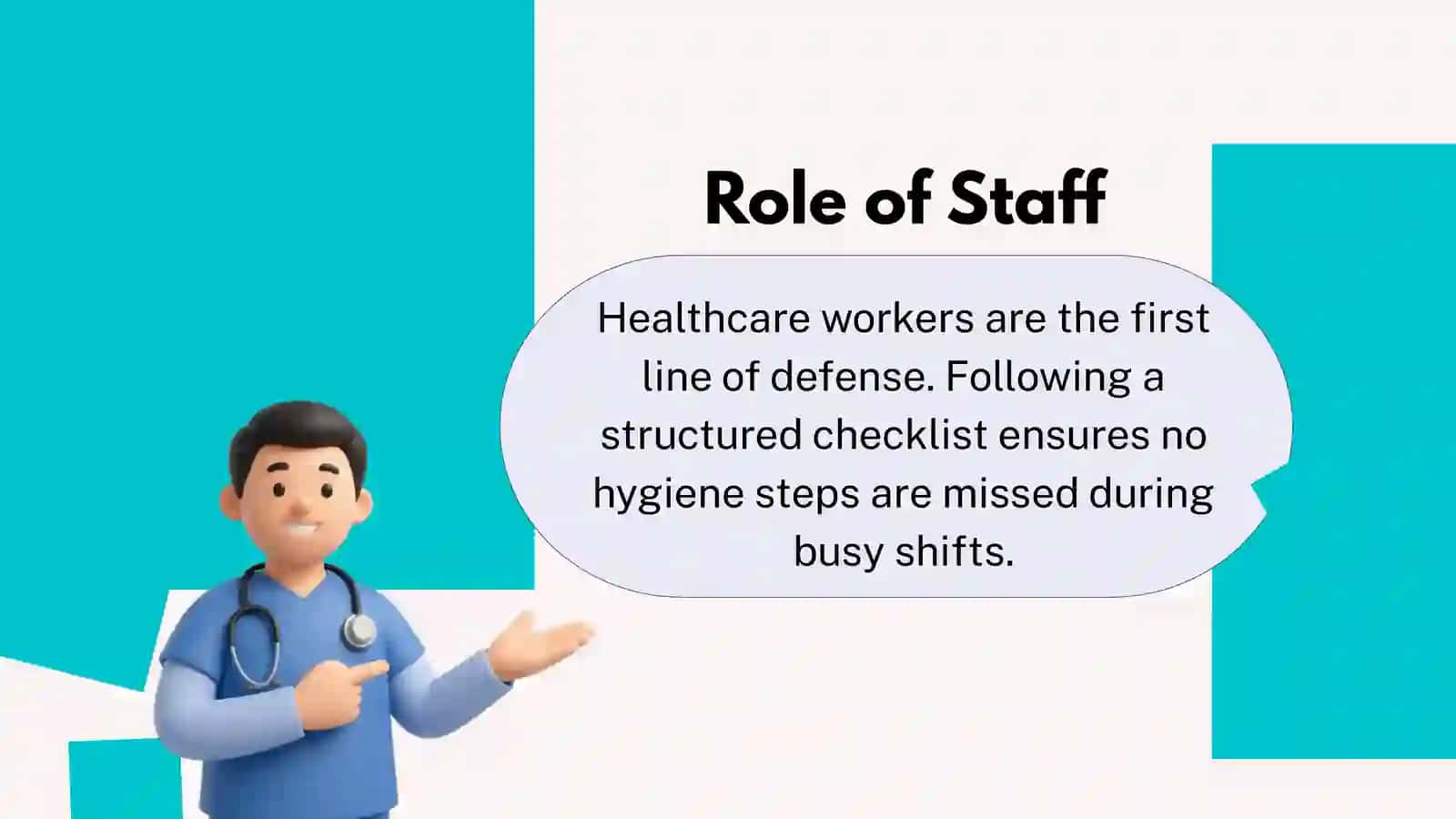 Create a hygiene checklist for hospital workers 4