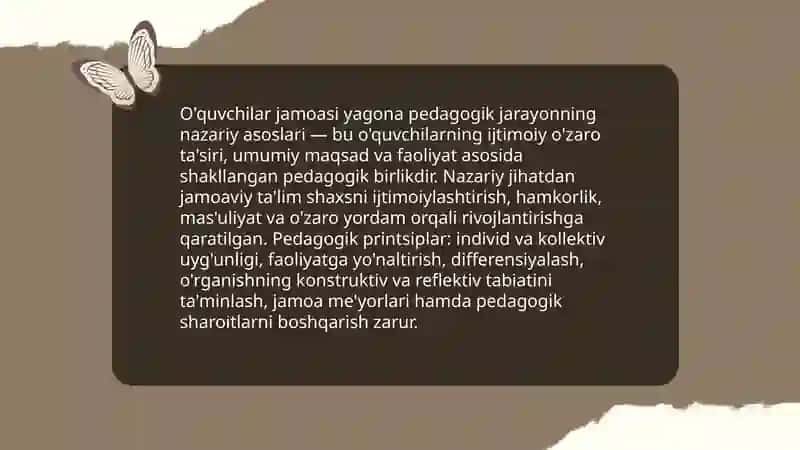 O'quvchilar jamoasi-yagona pedagogik jarayonning asosiy shakli 4