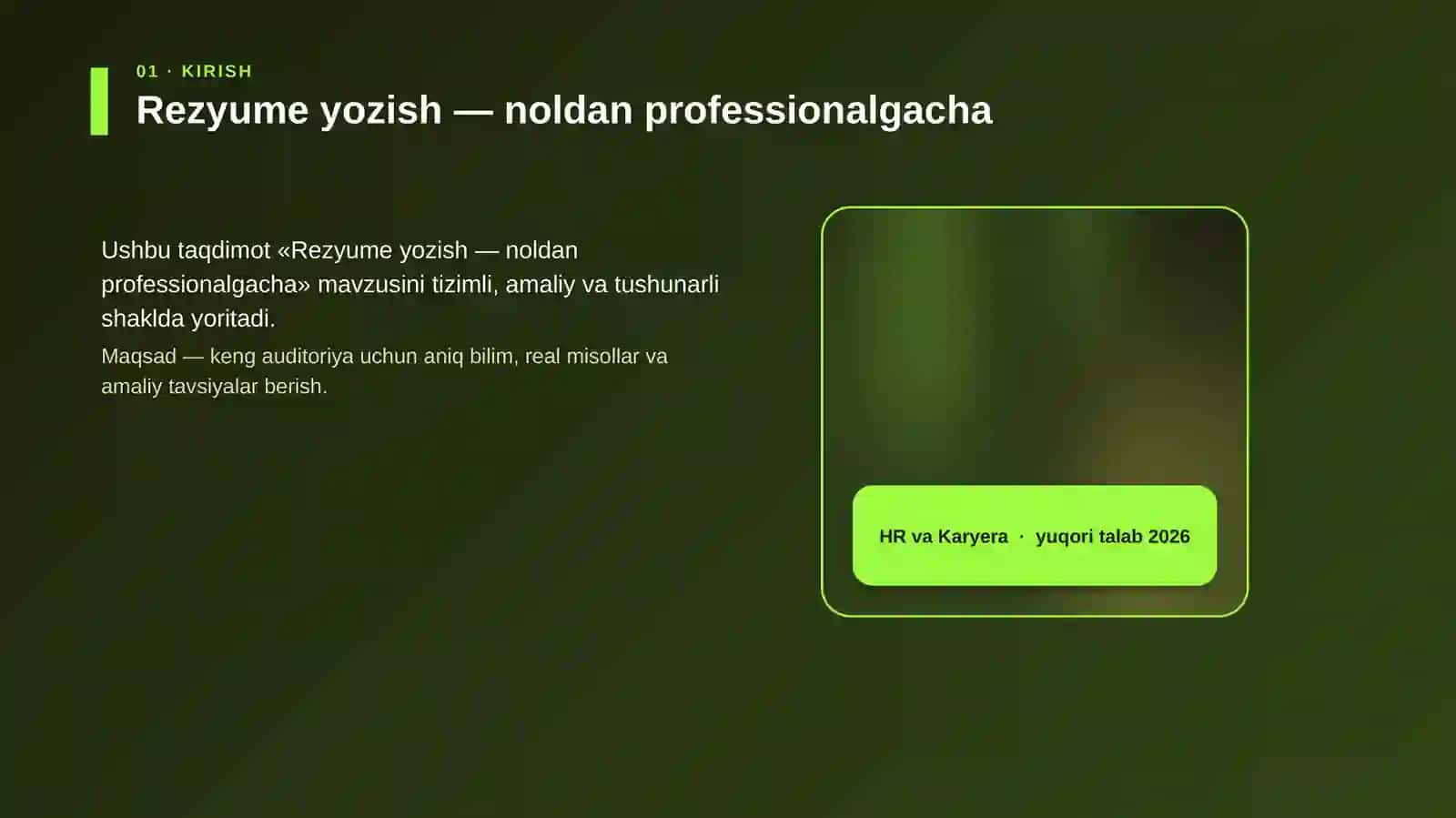 Rezyume yozish — noldan professionalgacha 4