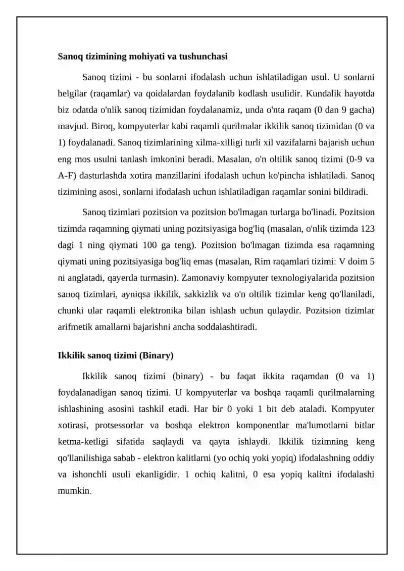 Sanoq tizimlari 4