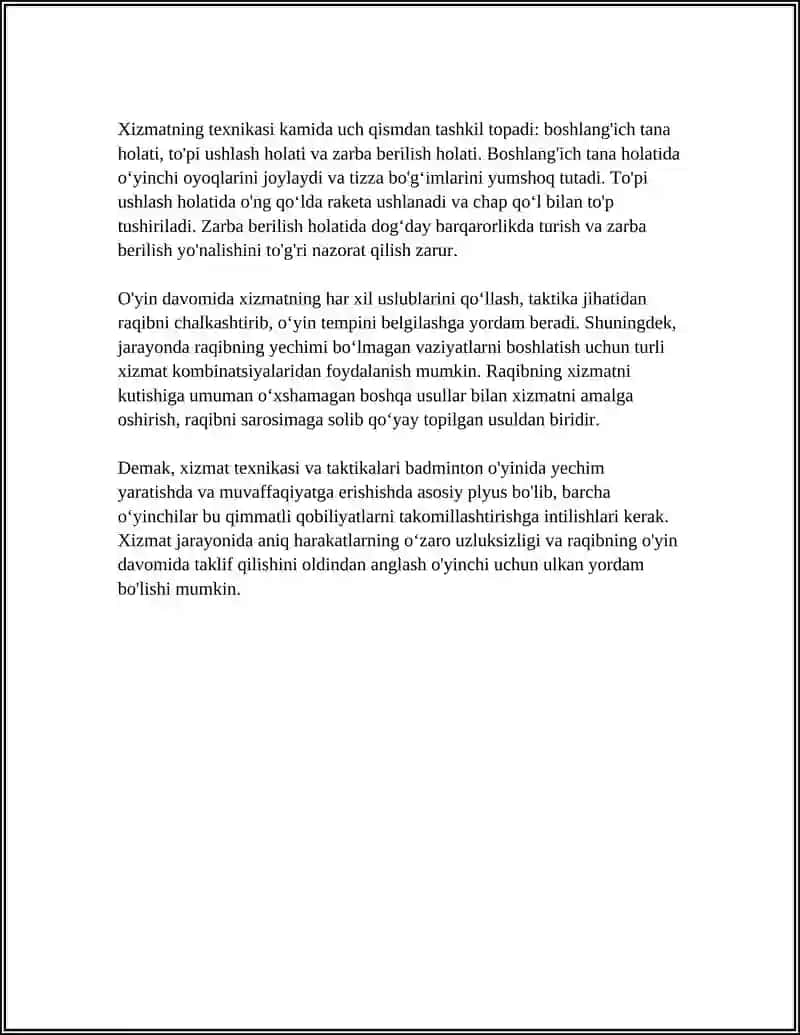 Xizmat texnikasi va taktikalari 4
