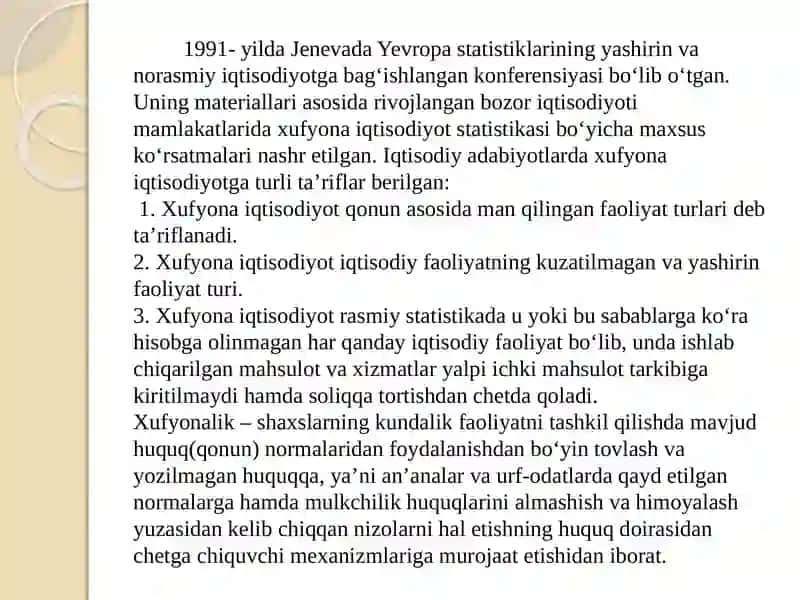 Xufyona iqtisodiyotning mohiyati va namoyon bo’lishning asosiy shakllari va sohalari 4