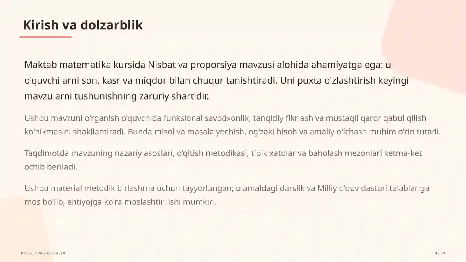 Nisbat va proporsiya (6-sinf) 4