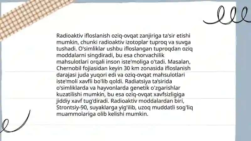 Ommaviy qirg'in qurollari qo'llanilgan sharoitda ovqatlanish va suv taminoti ustidan sanitariya nazorati 4