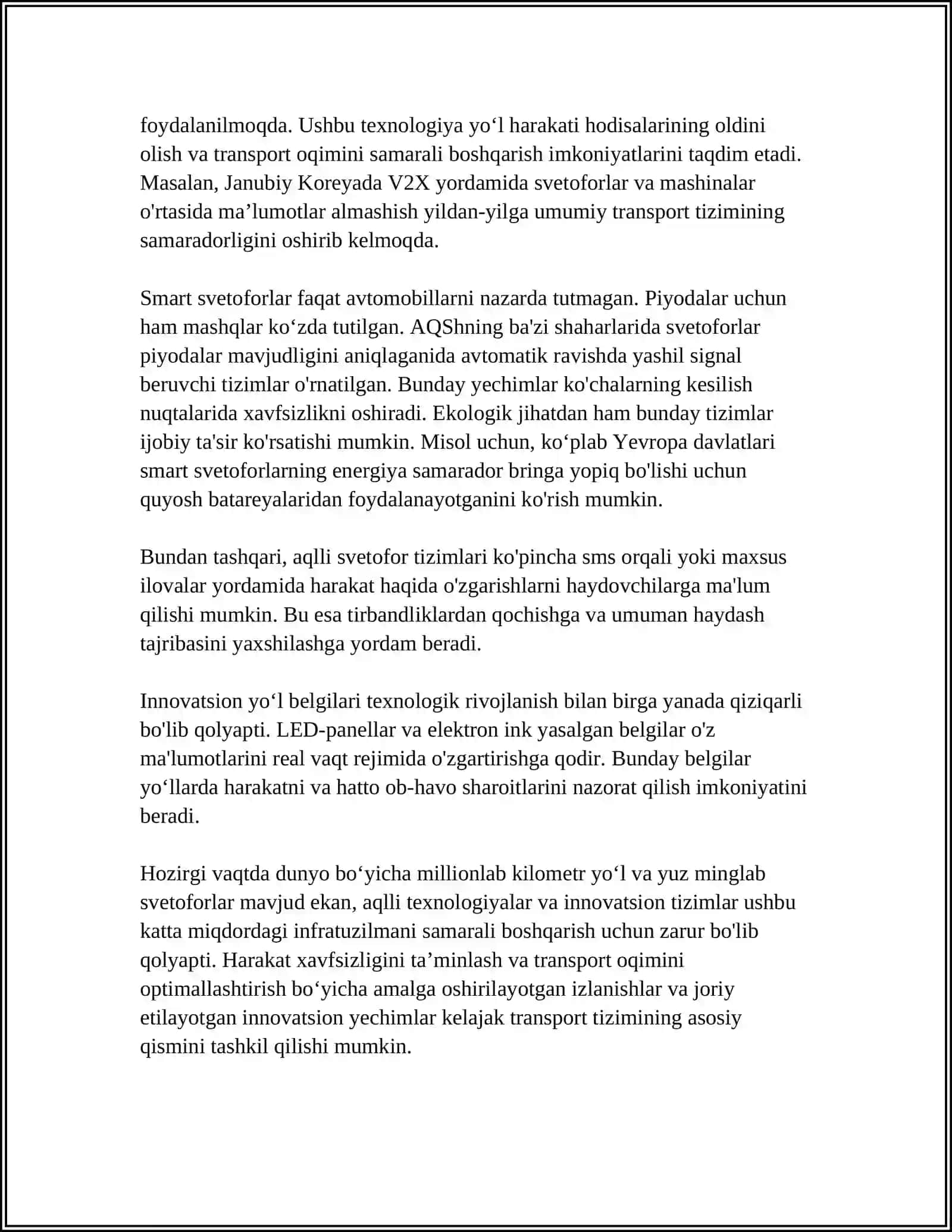 INAVATSION YOʻL JIXOZLARI VA AQILLI INFRATUZILMA 4