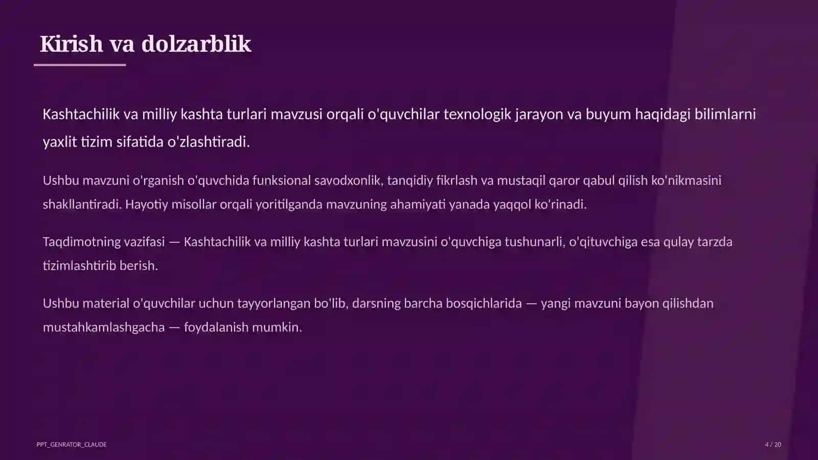 Kashtachilik va milliy kashta turlari (5-sinf) 4