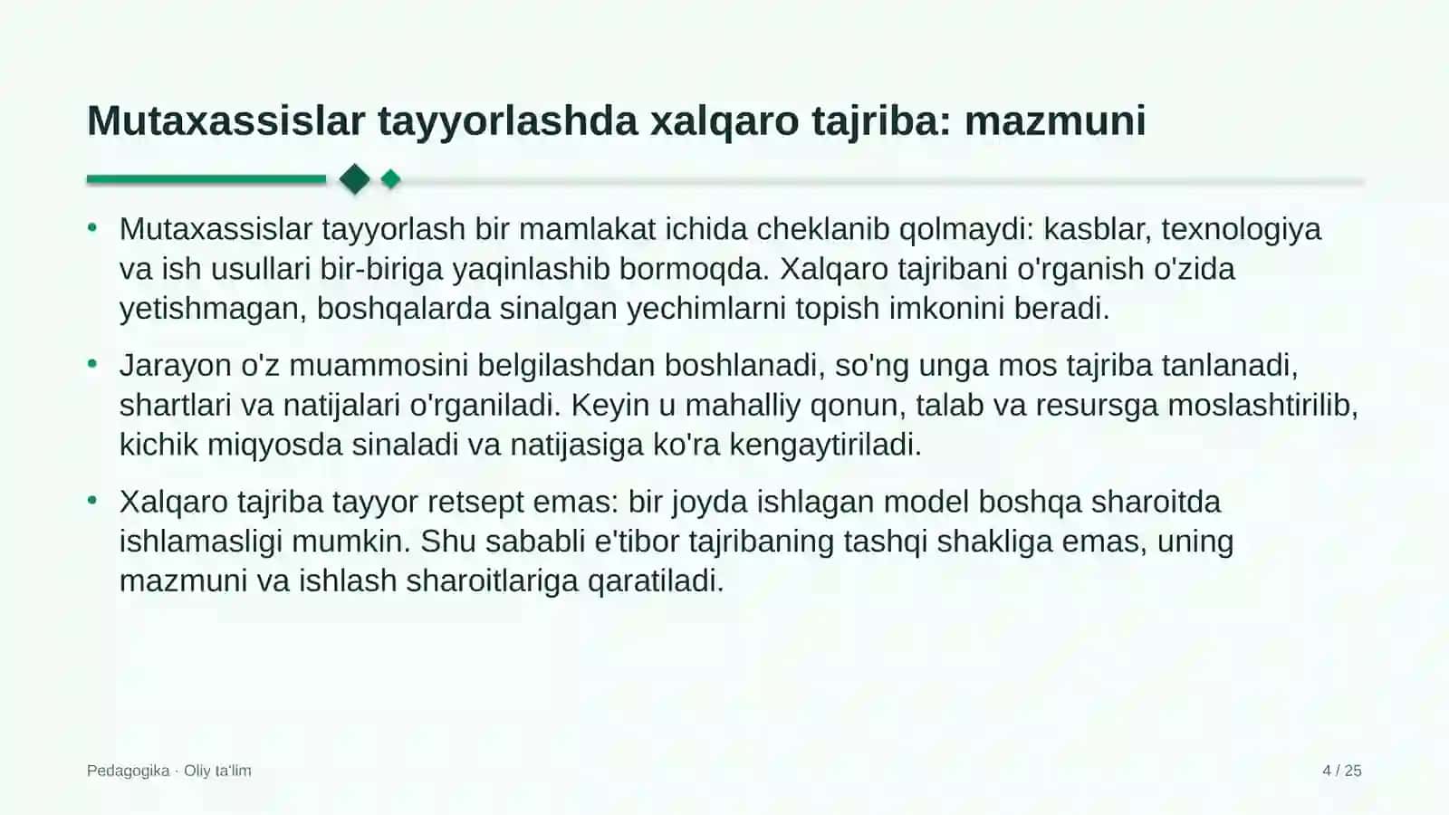 Boshlang'ich ta'limda mutaxassislar tayyorlashda xalqaro tajriba 4