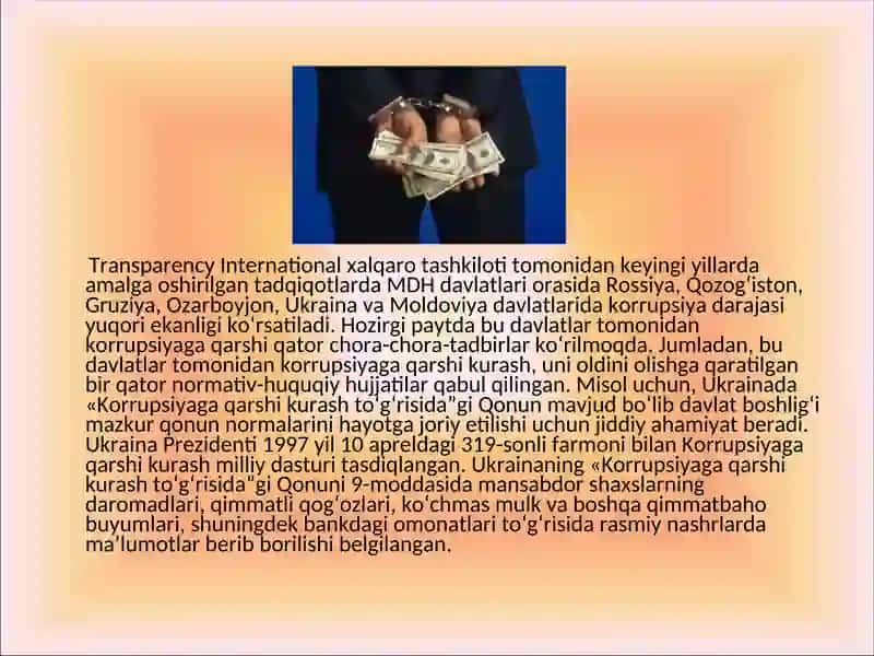 KORRUPSIYA  JAMIYAT INQIROZINING SABABLARIDAN BIRI SIFATIDA 4