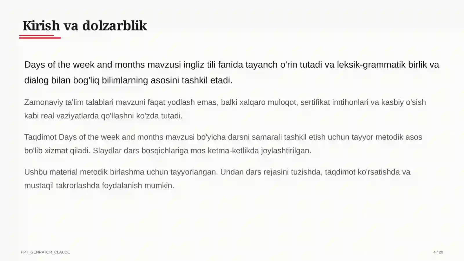 Ingliz tili (1–11) — metodik birlashma uchun 4