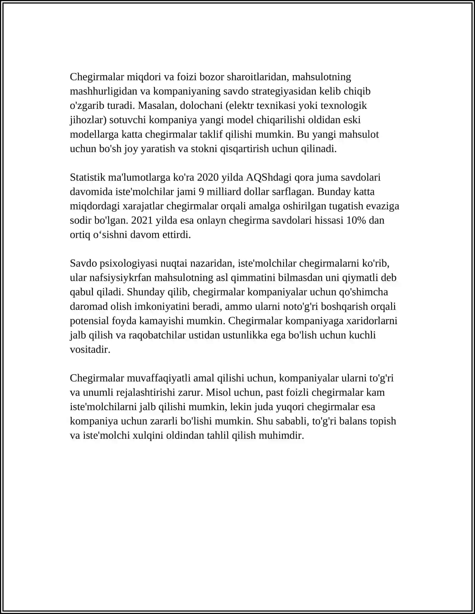 MUSTAQIL ISH Mavzu: CHEGIRMALAR. CHEGIRMALAR HAQIDA ASOSIY TEOREMALAR (KOSHI TEOREMASI), CHEGIRMALAR YORDAMIDA ANIQ INTEGRALNI HISOBLASH 4
