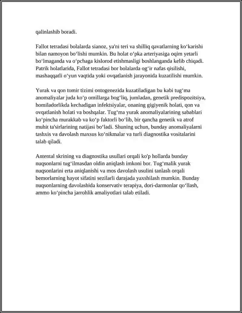 Aʼzolar Sistemasi Ontofiloginezi Jarayonida Kuzatiladigan Anomaliyalar 4