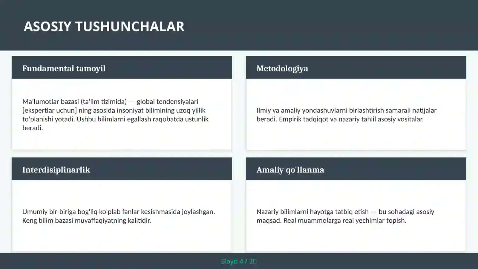 Ma'lumotlar bazasi (ta'lim tizimida) — global tendensiyalari [ekspertlar uchun] 4