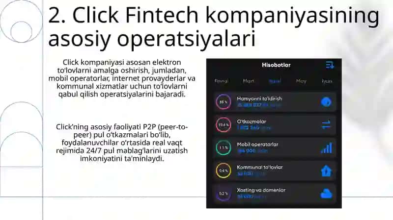 Click fintech kompaniyasining faoliyati va iqtisodiy samaradorligi 4