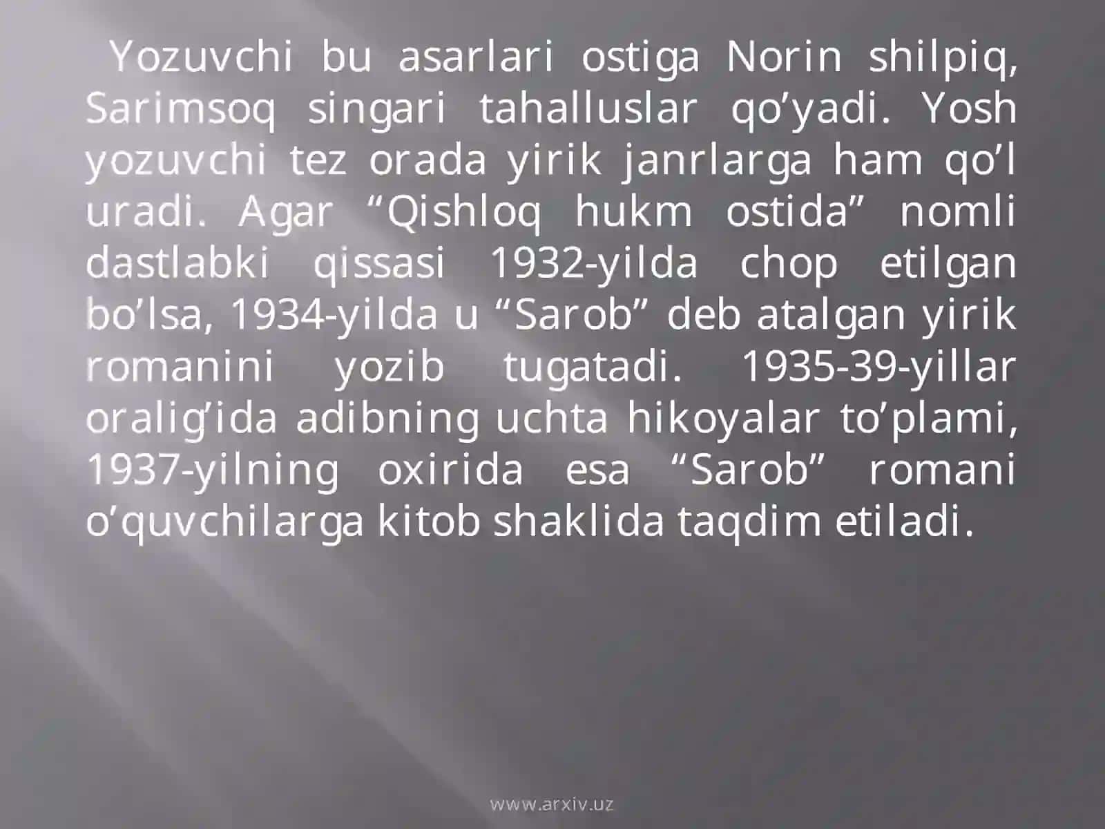 Abdulla Qahhorning “Bemor” hikoyasi tahlili 4