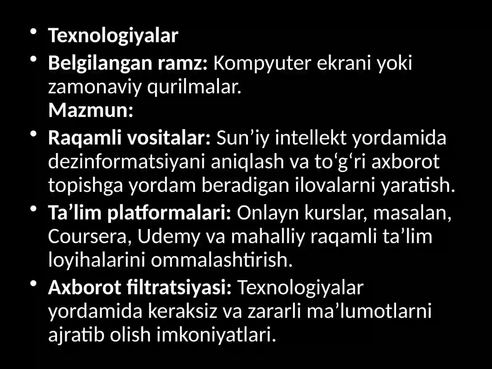 TAQDIMOT: Mediasavodxonlik yo‘llari 4