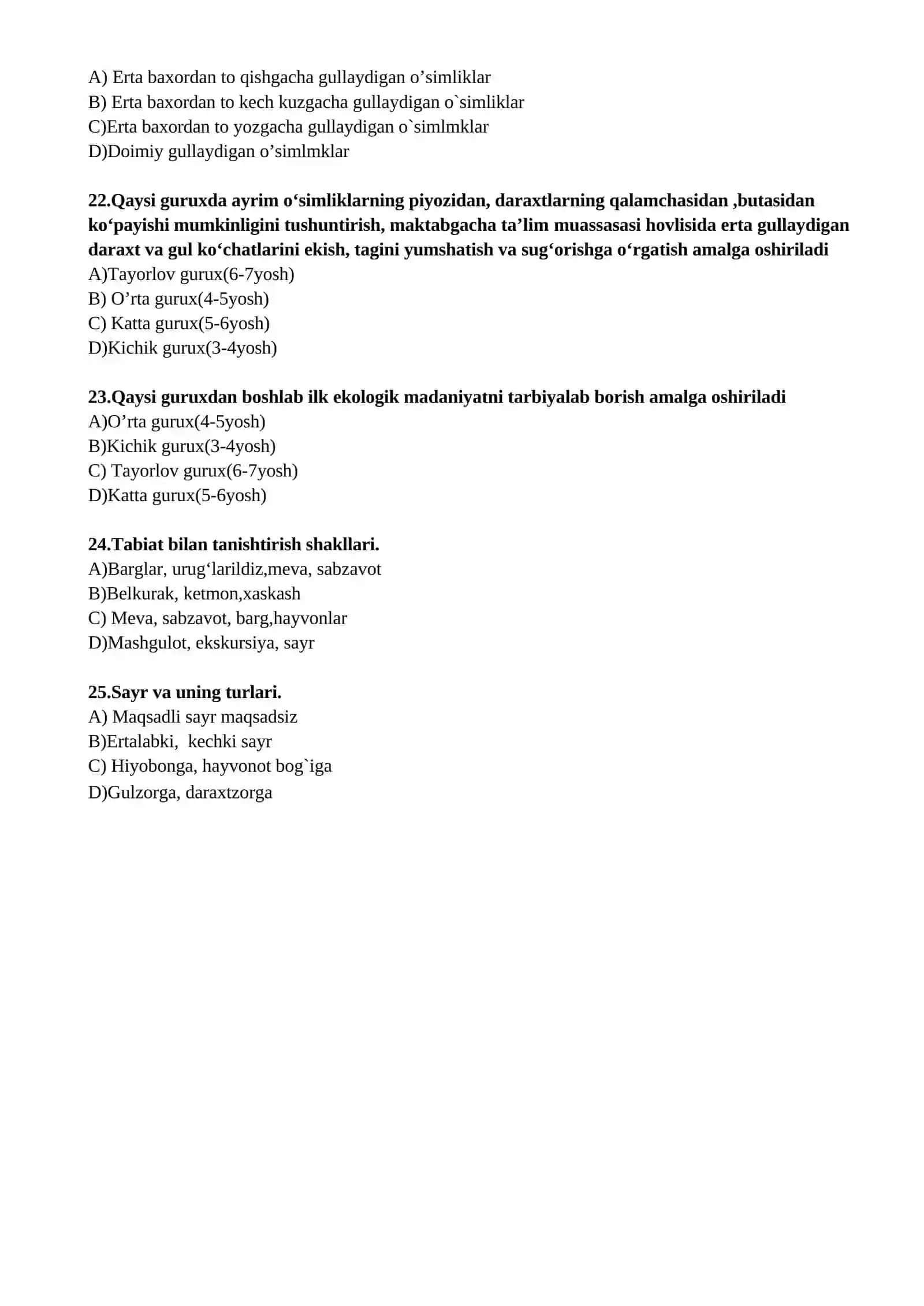 ekologiya tabiat test 4