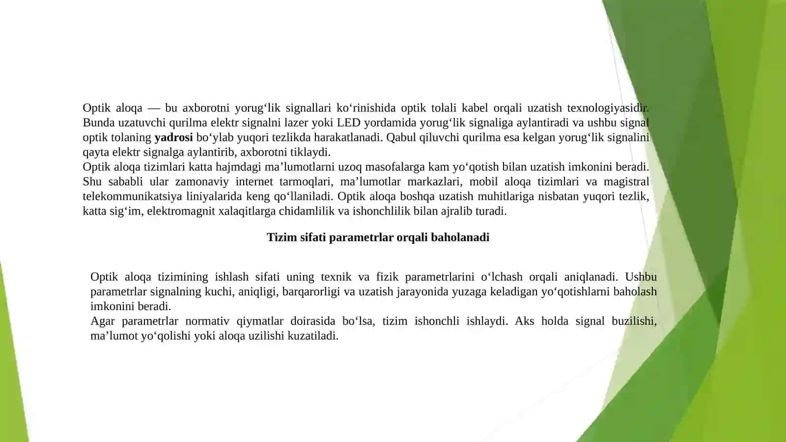Optik aloqa tizimlari va tarmoqlari parametrlari hamda xarakteristikalarini o‘lchash usullari va vositalari 4