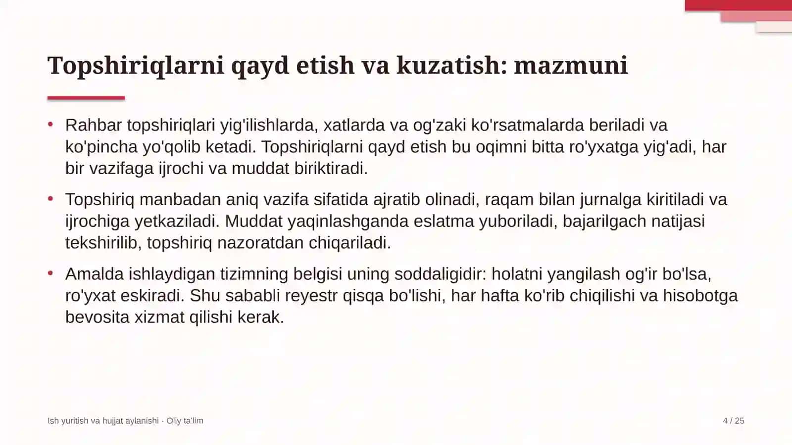 Zargarlik sanoatida topshiriqlarni qayd etish va ijrosini kuzatish 4