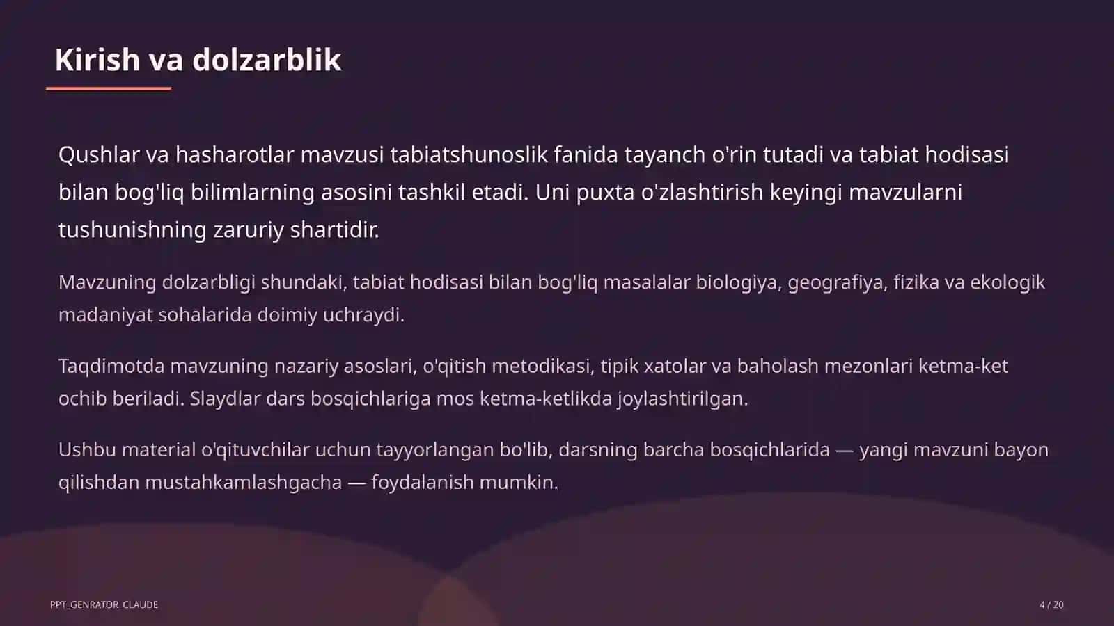Qushlar va hasharotlar (2-sinf) 4