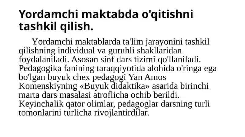 Ma’ruza: Yordamchi maktablarda ta’lim nazariyasi 4