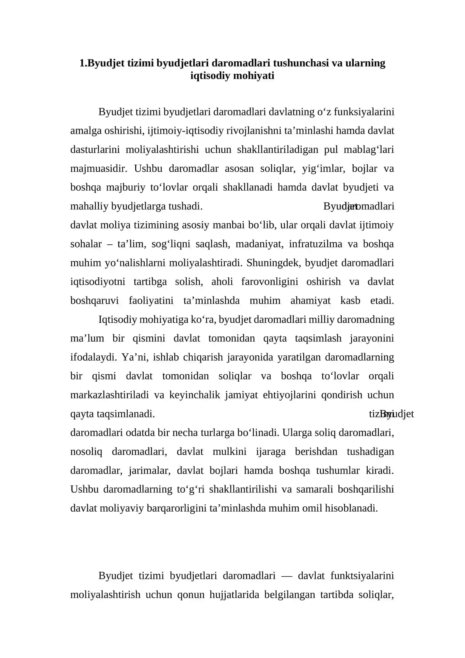 Byudjet tizimi byudjetlari aromadlarining g’azna ijrosi 4
