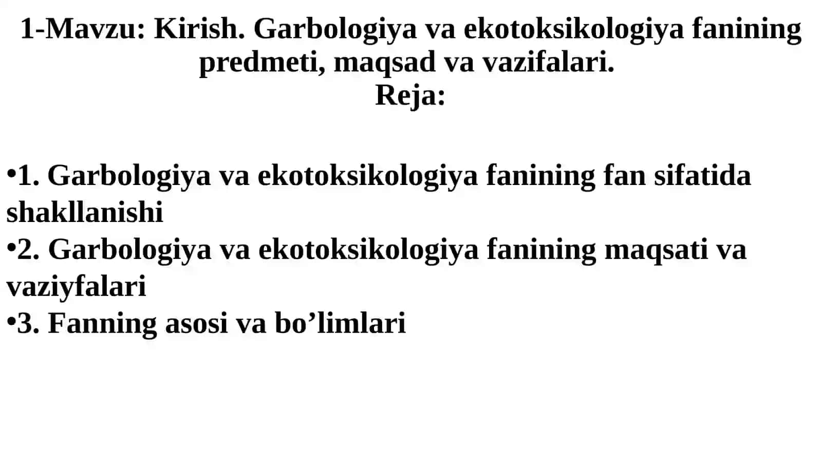 Garbologiya va ekotoksikologiya fani 4