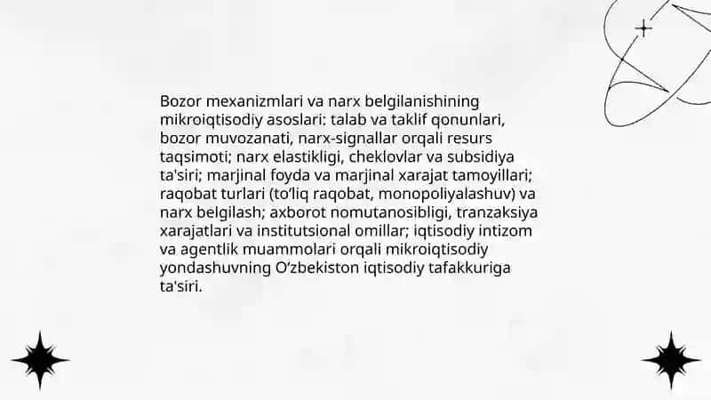 Mikroiqtisodiy yondashuvning O‘zbekiston iqtisodiy tafakkurining shakllanishida 4