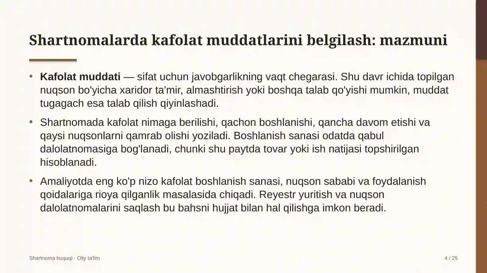 yilqichilikda shartnomalarda kafolat muddatlarini belgilash 5219 4