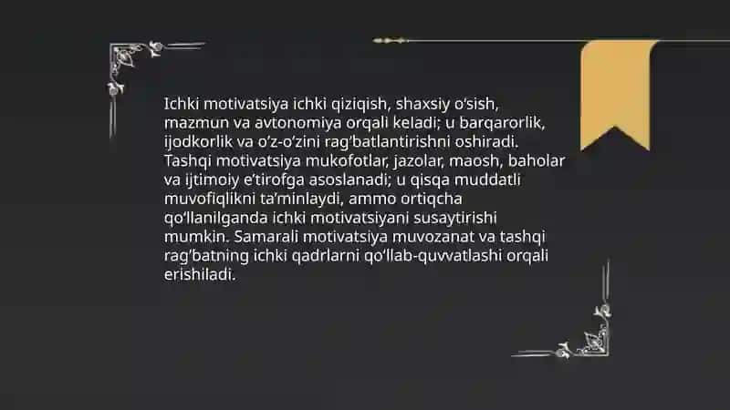 Faoliyat va motivatsiya nazariyalari 4