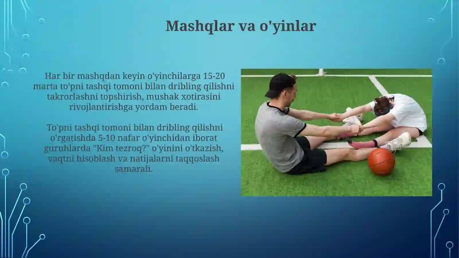 To'pni oyoqni tashi qismi bilan olib yurish texnikasni oʻrgatish 4